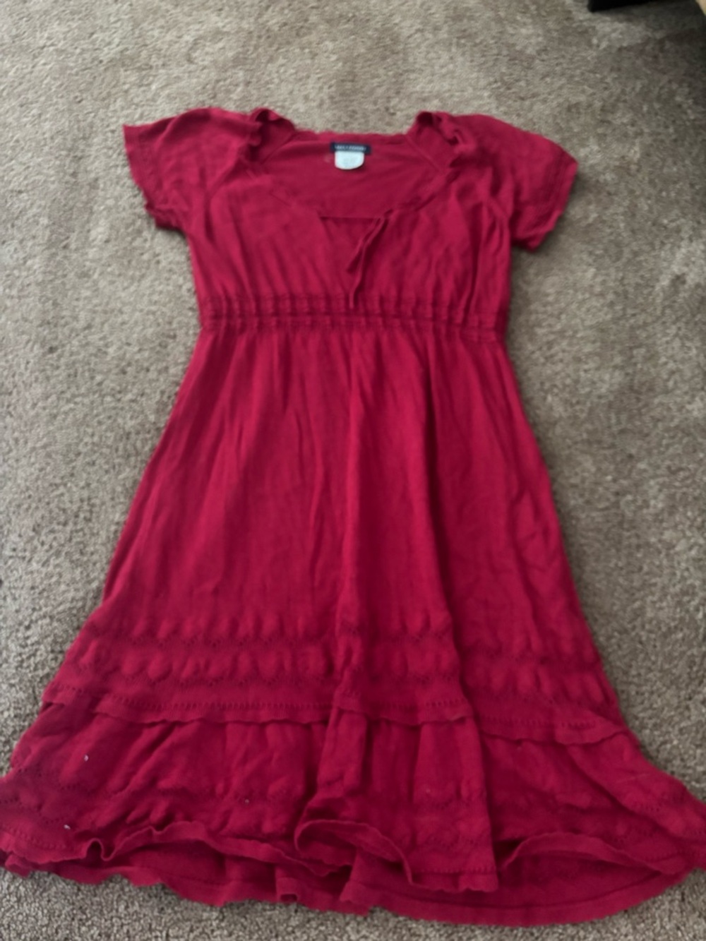 Max Edition Raspberry Red Short-Sleeve Casual Dress